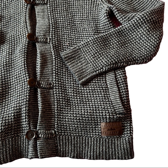 Hollister Gray Tones Hooded Cardigan Sweater size Large - Picture 2 of 8